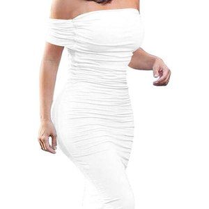 White Bodyc on off Shoulder short sleeve Cocktail dress